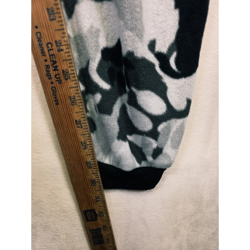 Cat & Jack One Piece Pajamas Kids XL‎ 16 Gray Wolf Hood Zip Cozy Sleepover Cabin